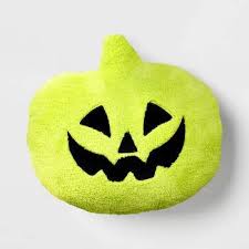 Photo 1 of  2 pack Pumpkin Shaped Halloween Faux Shearling Pillow Green - Hyde and EEK! Boutique