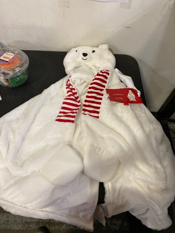 Photo 1 of Polar Bear Holiday Matching Family Pajama Wearable Blanket - Wondershop™ White