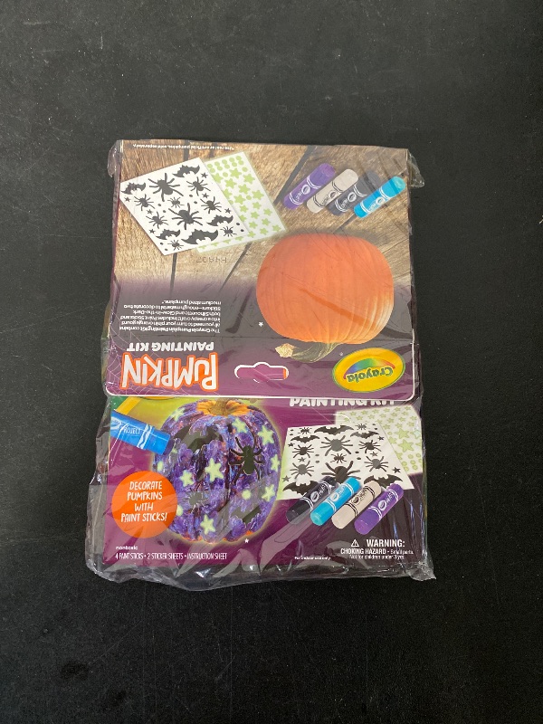 Photo 1 of  2 pack Crayola Galaxy No Carve Pumpkin Decorating Kit Less Mess Kids Paint Set Glow in the Dark Stickers