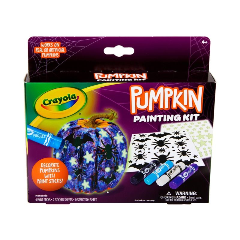 Photo 1 of 2 pack Crayola Galaxy No Carve Pumpkin Decorating Kit Less Mess Kids Paint Set Glow in the Dark Stickers
