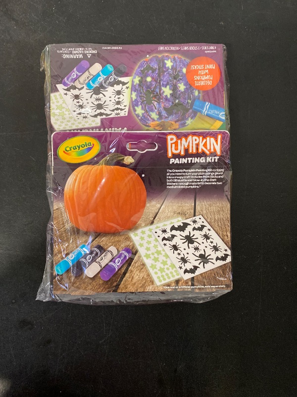 Photo 1 of  2 pack Crayola Galaxy No Carve Pumpkin Decorating Kit Less Mess Kids Paint Set Glow in the Dark Stickers