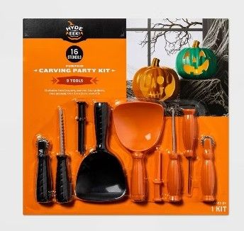 Photo 1 of Pumpkin Carving Party Kit - 16 Stencils and 9 Tools