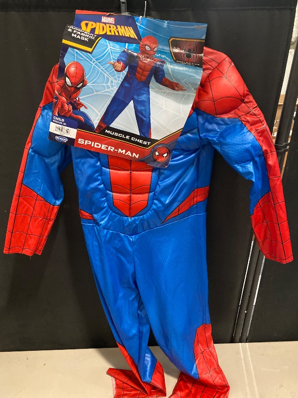 Photo 1 of Child's Size M (8) Marvel SPIDER-MAN Halloween Costume Muscle Chest