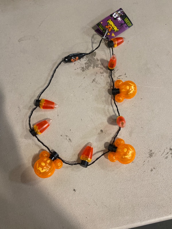 Photo 1 of Disney Mickey Mouse Jack-o'-Lantern Halloween Glow Necklace 