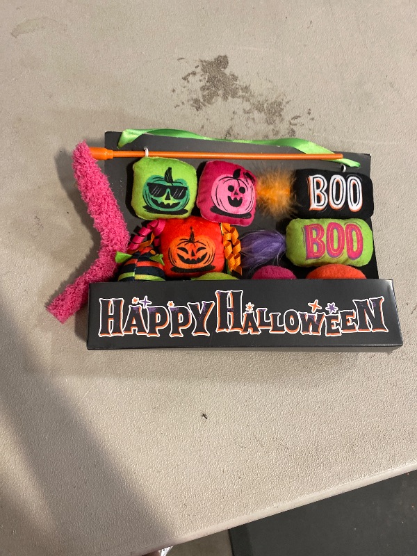 Photo 1 of Halloween Cauldron Bundle Plush Cat Toy Set - 10pc