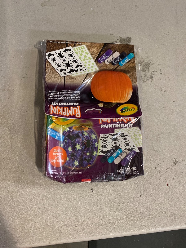 Photo 1 of  2 pack Crayola Galaxy No Carve Pumpkin Decorating Kit Less Mess Kids Paint Set Glow in the Dark Stickers