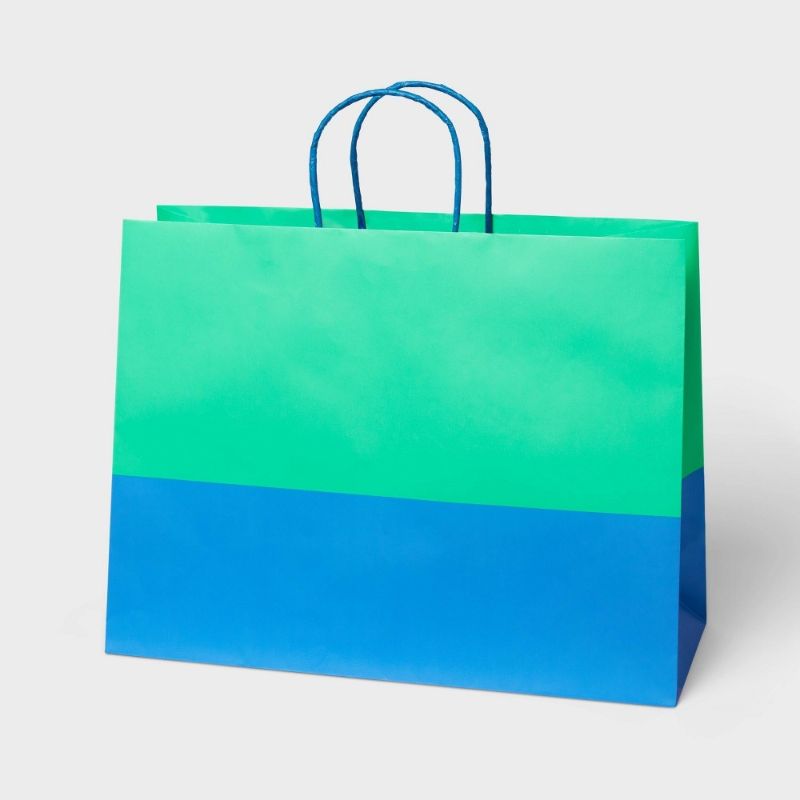 Photo 1 of 8 pack Green/Blue Medium Gift Bag