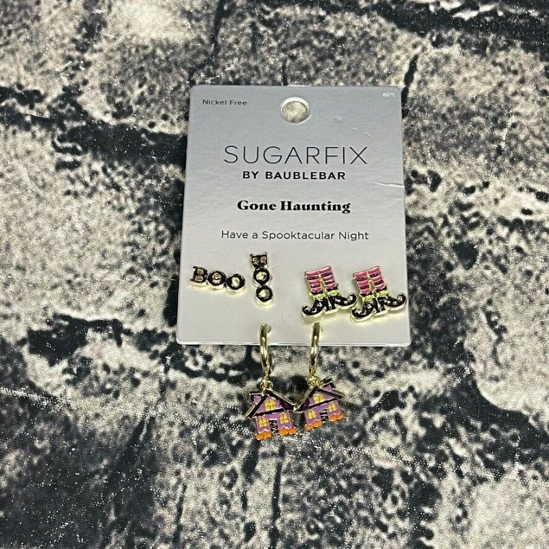 Photo 1 of Sugarfix Gone Haunting Earrings Halloween Boo House 3 Pair Earrings Baublebar