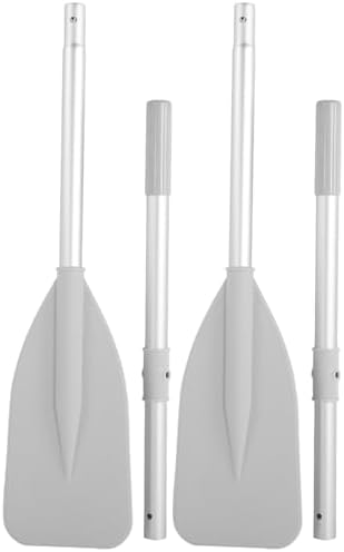 Photo 1 of Boat Paddles Jon Boat Oars with Locks High Toughness Inflatable Boat Dinghy Canoe Water Marine Sports Aluminium Alloy Oars 2pcs Paddle with 2pcs Rod Set Oars for Row Boat