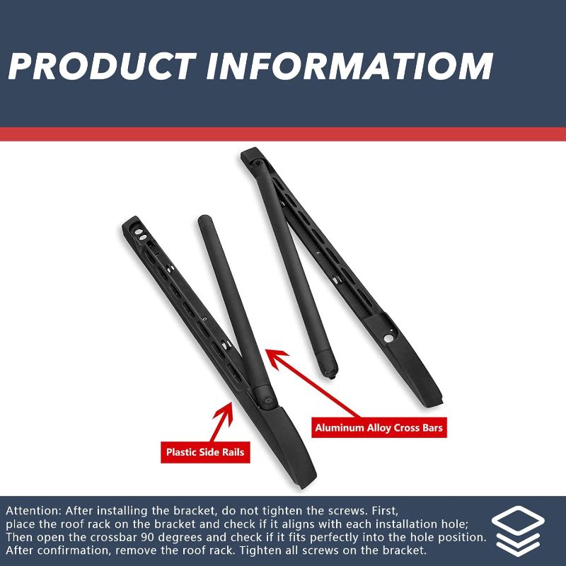Photo 1 of Roof Rack Cross Bars for 2005-2023 Toyota Tacoma Double Cab - Aluminum Roof Rails Crossbar for Cargo Canoe Bike Kayak Snowboard - Rooftop Cargo Carrier Luggage (Not for Access Cab)