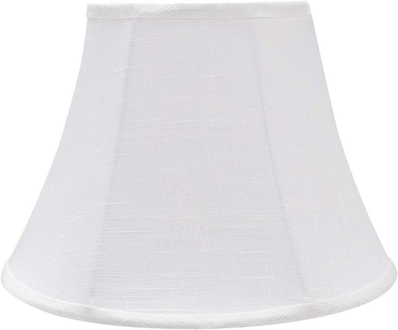 Photo 1 of Aspen Creative 38002, Bell Collapsible Spider Lamp Shade, 7" Top x 13" Bottom x 9-1/2" Slant Height, Off White
