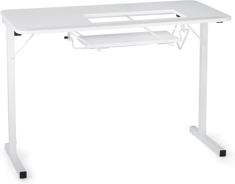Photo 1 of Arrow 601 Gidget I Sew-Much-More Folding Sewing, Cutting, Quilting, and Craft Table, Portable with Lift, White Finish