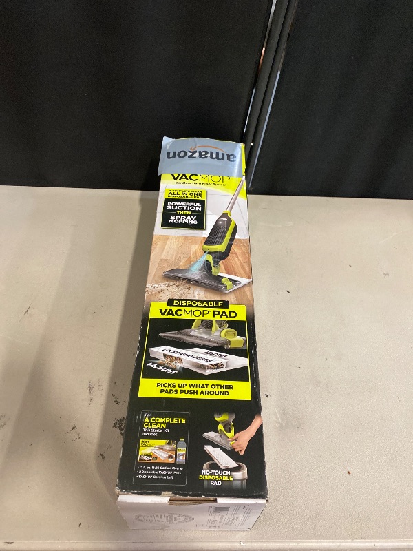 Photo 1 of Shark VACMOP Cordless Hard Floor Vacuum Mop Includes 2 Disposable VACMOP Pads and a 12oz VACMOP Solution, Charcoal Gray
