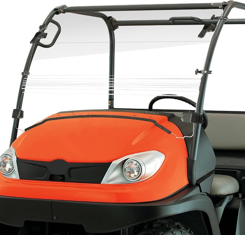 Photo 1 of KEMIMOTO Upgrade Front Full Windshield Compatible with Kubota RTV 400 RTV 500 RTV 520, Clear PC Window Scratch Resistant Bend-resistant Windowscreen
