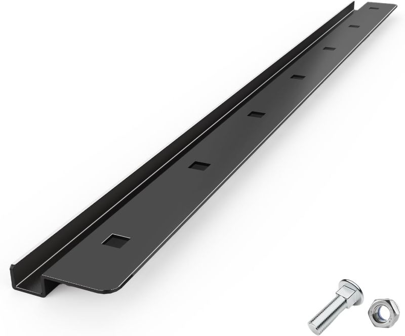 Photo 1 of Steel Mounting Channel - Made of High Strength Alloy Steel, 10GA Thickness, Includes 7 Trailer Screws. Suitable for Heavy Duty Trailer Loading Ramps. Compatible with Trailers and Trucks, Black