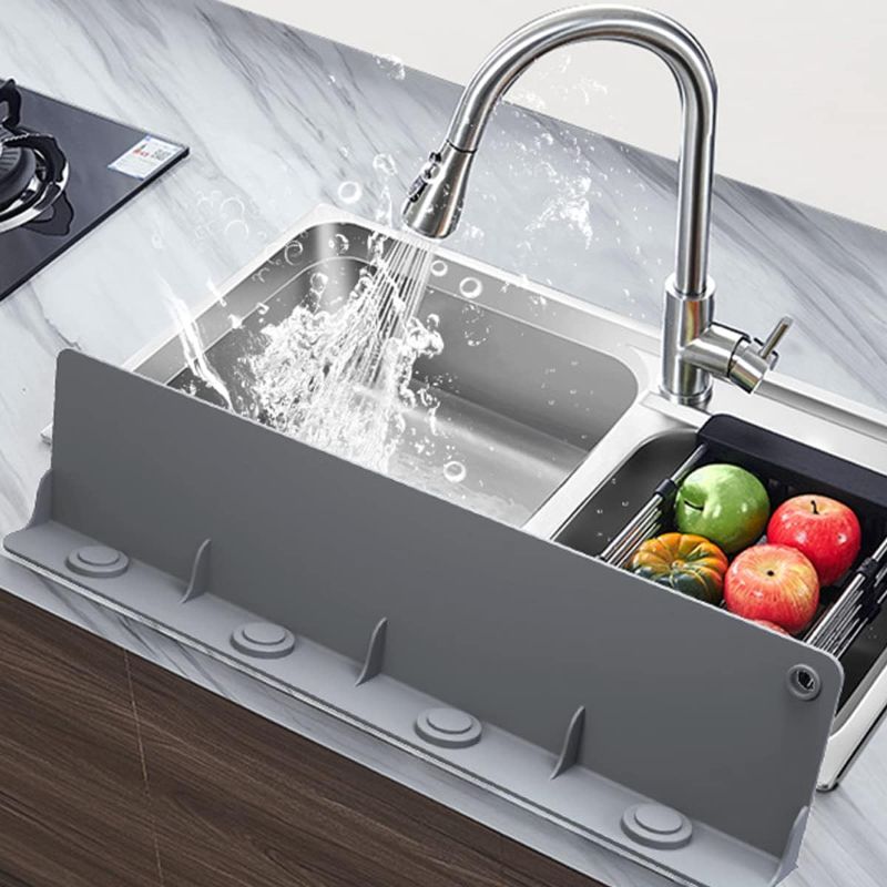 Photo 1 of Silicone Sink Splatter Guard Water Splatter Guard with Suction Cup Anti-Splatter Dish Washing Baffle Board Reusable Sink Splatter Guard for Kitchen Bathroom Basin Countertop