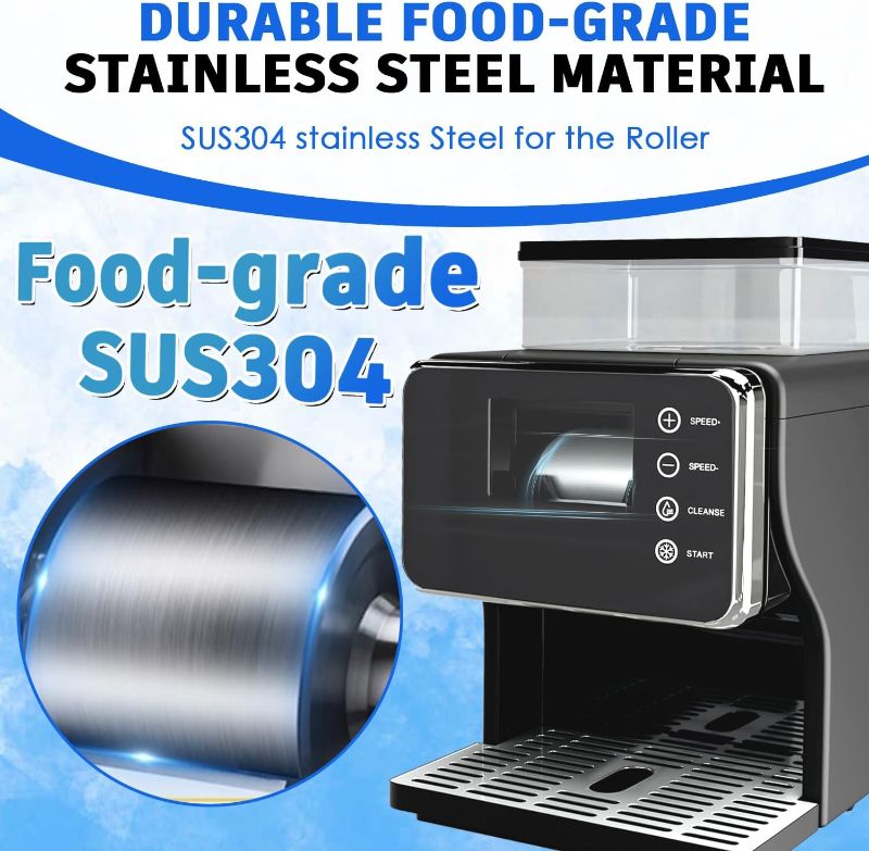 Photo 1 of Shaved Ice Machine, Portable Ice Maker with Rapid Cooling and Food-Grade Stainless Steel Material, Adjustable Snowflake Ice Making Speed, Ice Cream Maker for Home, Office, Restaurant, Bar, Party