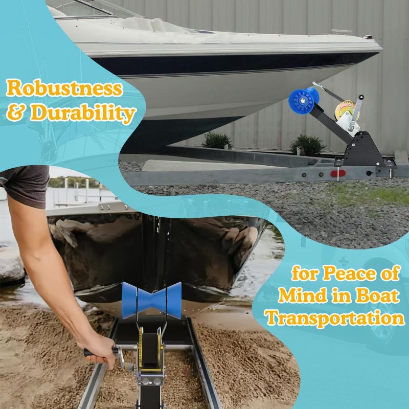 Photo 1 of Adjustable Winch Stand with Roller, Boat Winch Mount/Boat Trailer Winch Stand with Towing Winch for 3" to 4" W x 4" H Trailer Tongue, Boat Trailer Winch Post/Boat Winch Stand