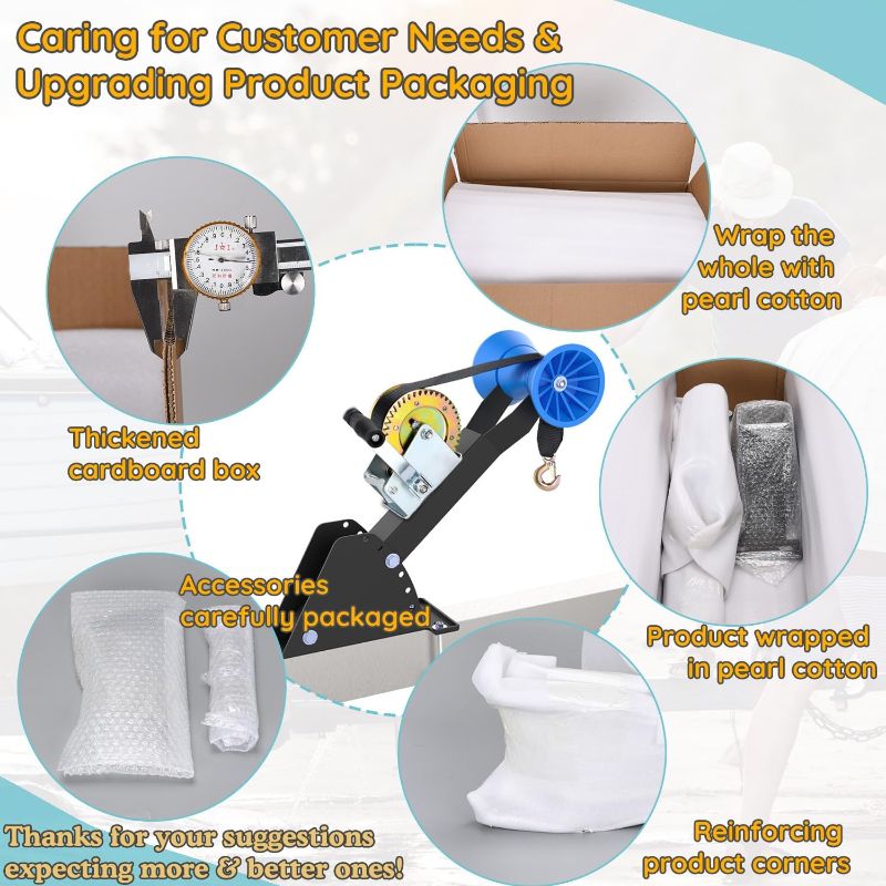 Photo 1 of Adjustable Winch Stand with Roller, Boat Winch Mount/Boat Trailer Winch Stand with Towing Winch for 3" to 4" W x 4" H Trailer Tongue, Boat Trailer Winch Post/Boat Winch Stand