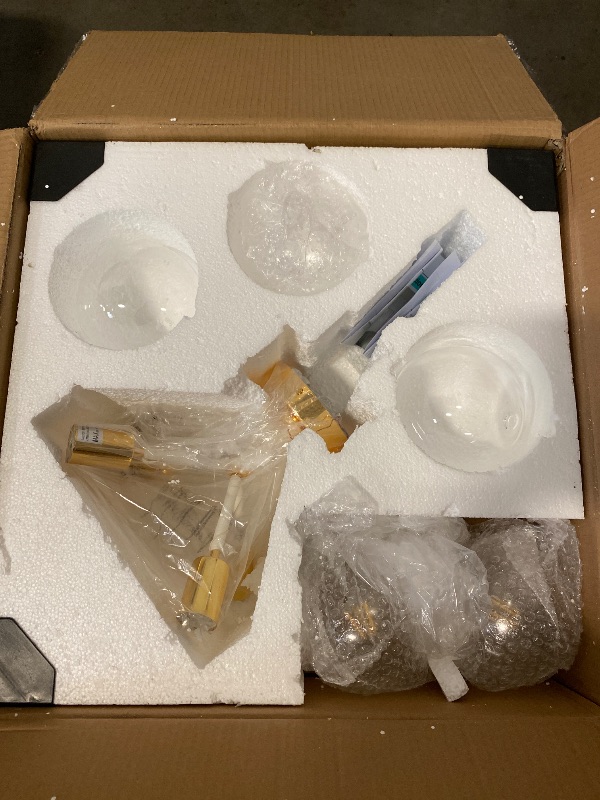 Photo 1 of KWOKING Lighting Modern Artistic Ceiling Lighting Fixtures 3 Lights with Clear Glass Bubble Shade Drop Flush Mount Ceiling Light 19.6" Diameter X 18.9" Height in Gold