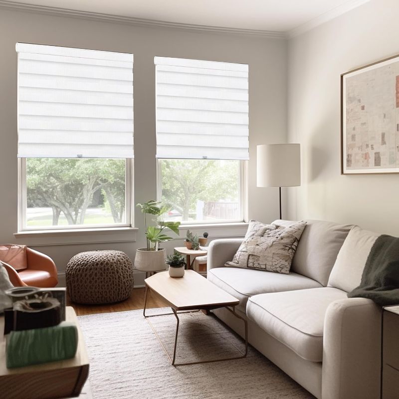 Photo 1 of CHICOLOGY Zebra Blinds , Roller Window Shades , Blinds for Windows , Roller Shades for Windows , Window Shades for Home , Window Shades , Pull Down Shades for Windows , 35"W X 72"H , Basic Arctic