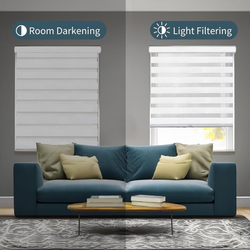Photo 1 of CHICOLOGY Zebra Blinds , Roller Window Shades , Blinds for Windows , Roller Shades for Windows , Window Shades for Home , Window Shades , Pull Down Shades for Windows , 35"W X 72"H , Basic Arctic