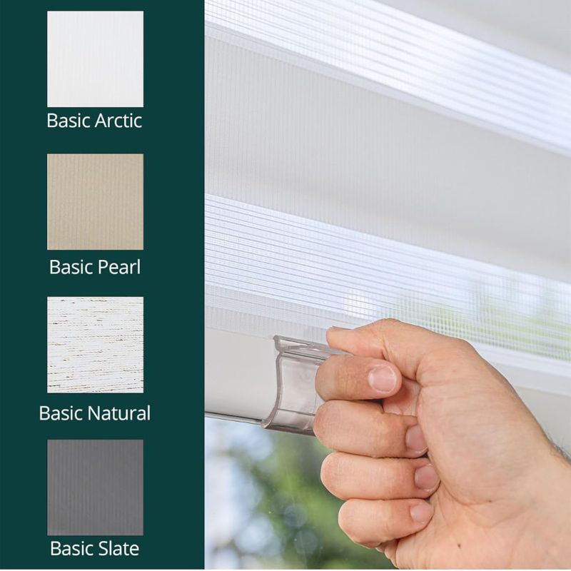 Photo 1 of CHICOLOGY Zebra Blinds , Roller Window Shades , Blinds for Windows , Roller Shades for Windows , Window Shades for Home , Window Shades , Pull Down Shades for Windows , 35"W X 72"H , Basic Arctic