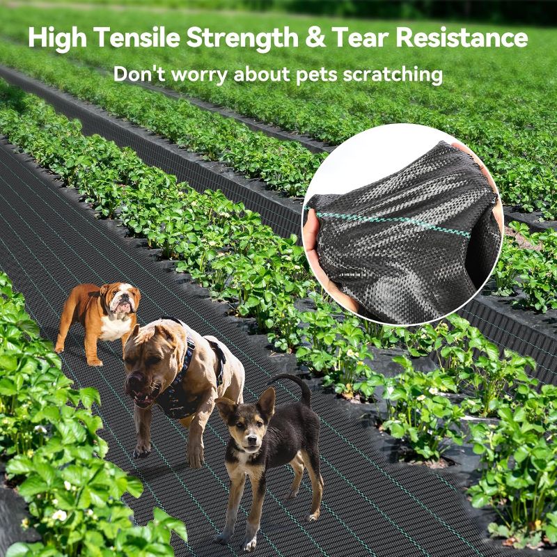 Photo 1 of 4ftx300ft  Barrier Landscape 3.2oz Fabric Heavy Duty, Woven Weed Control Cloth, Woven Geotextile Fabric for Underlayment, Gardening Ground, Commercial Driveway Weed Block Cover Mat