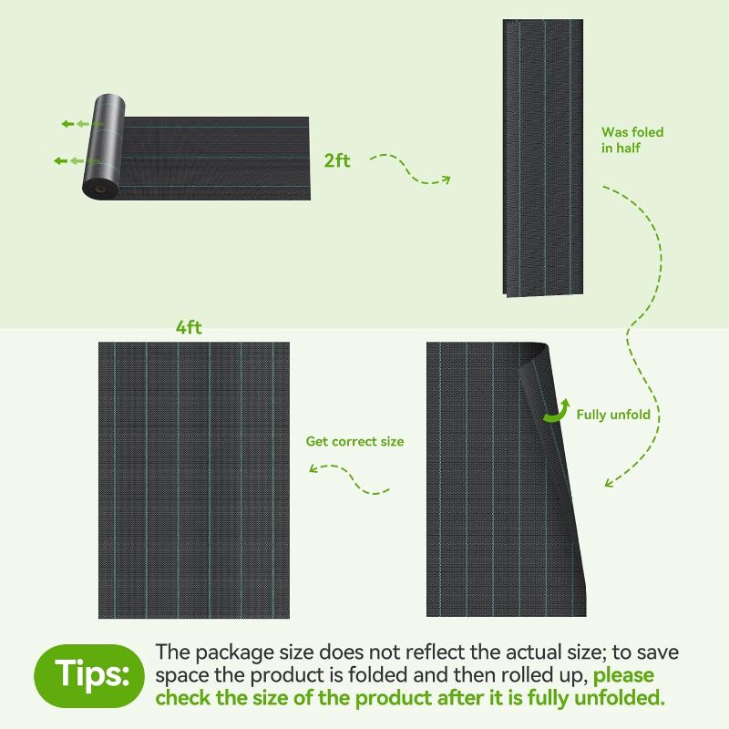 Photo 1 of 4ftx300ft  Barrier Landscape 3.2oz Fabric Heavy Duty, Woven Weed Control Cloth, Woven Geotextile Fabric for Underlayment, Gardening Ground, Commercial Driveway Weed Block Cover Mat