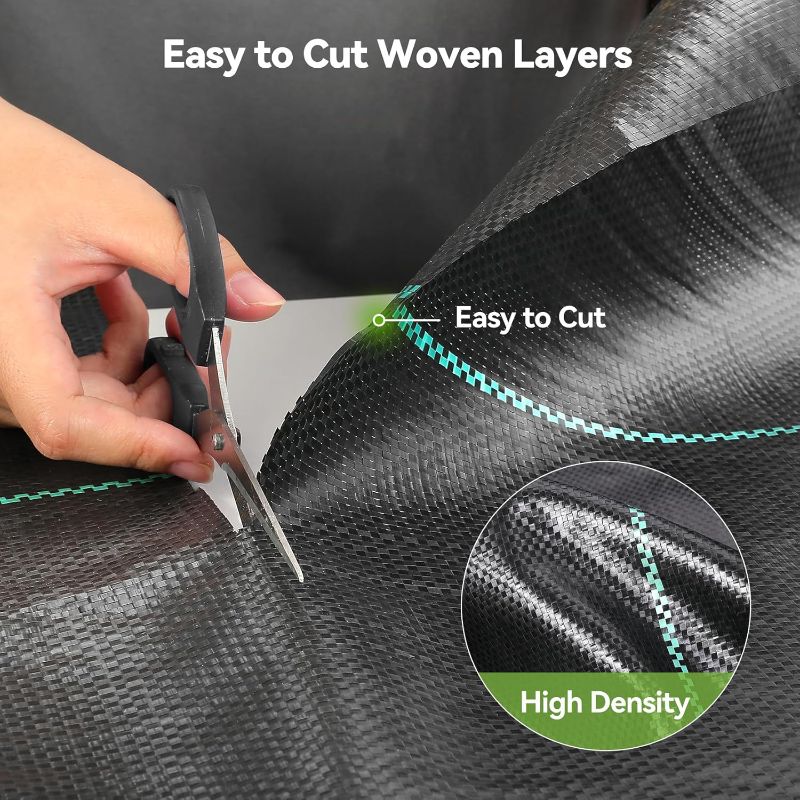 Photo 1 of 4ftx300ft  Barrier Landscape 3.2oz Fabric Heavy Duty, Woven Weed Control Cloth, Woven Geotextile Fabric for Underlayment, Gardening Ground, Commercial Driveway Weed Block Cover Mat