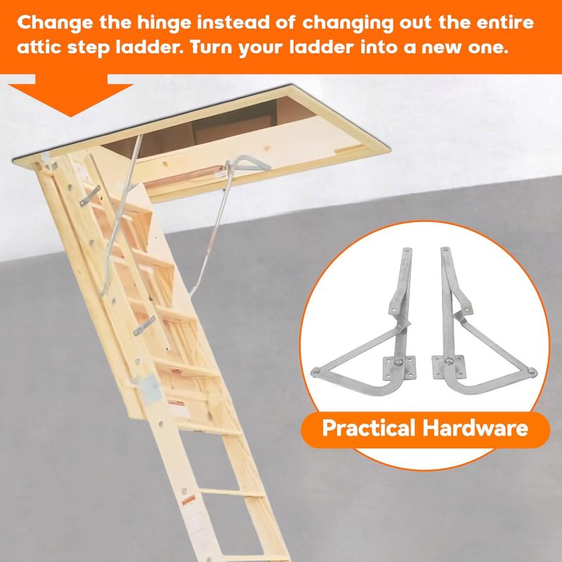 Photo 1 of HECASA 55-2 Attic Ladder Spreader Hinge Arms Replacement Counter Balance Arms Hinge Kit Compatible with 2010-Up Werner Mk 5, WU2210, W2208, W2210 Thick Zinc