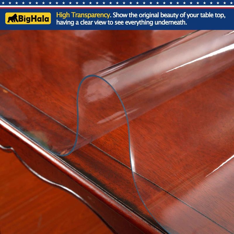 Photo 1 of 24x48 Inch Clear Table Cover Protector for Kitchen Dining Room Wood Furniture Plastic Tablecloth Protector Easy Clean PVC Desk Pad Vinyl Coffee Side Table Protectors Pads Vanity End Table Mat