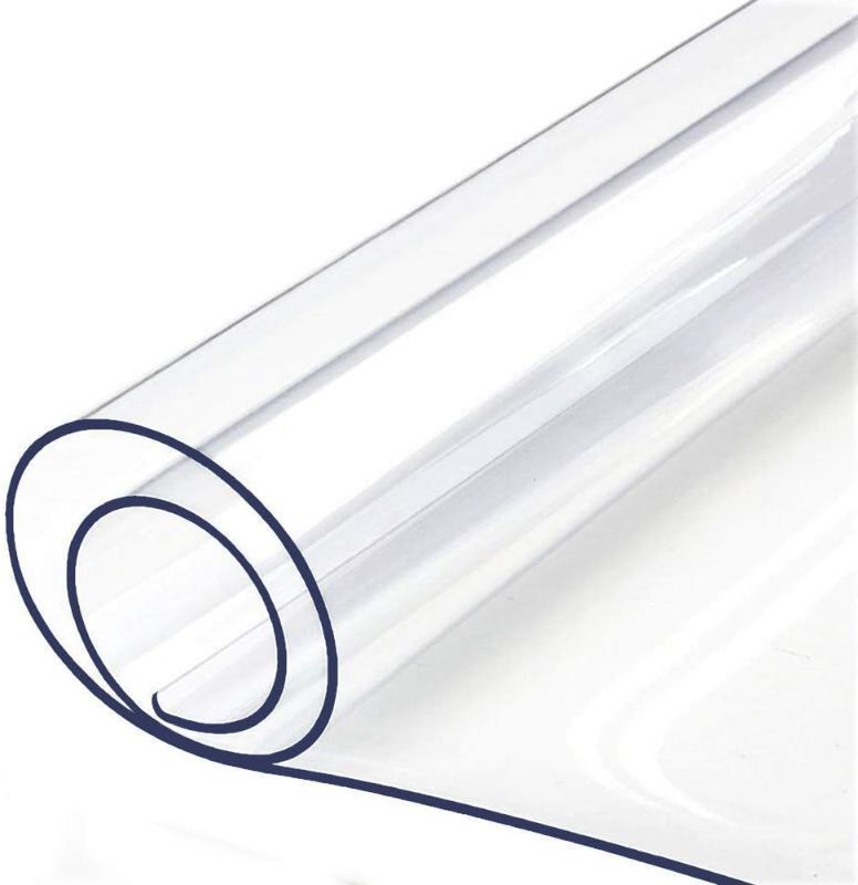 Photo 1 of 24x48 Inch Clear Table Cover Protector for Kitchen Dining Room Wood Furniture Plastic Tablecloth Protector Easy Clean PVC Desk Pad Vinyl Coffee Side Table Protectors Pads Vanity End Table Mat