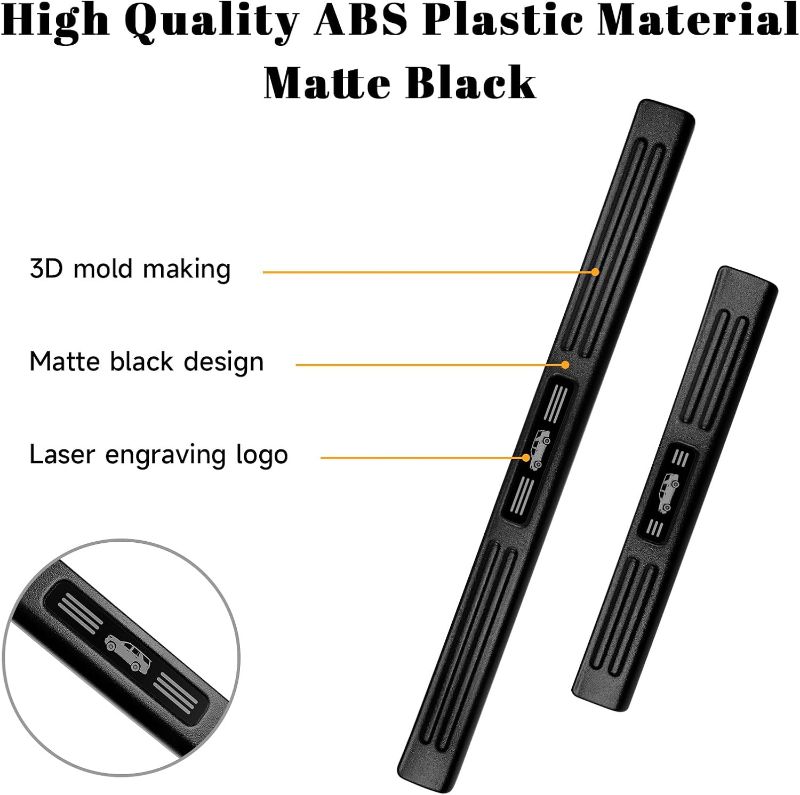 Photo 1 of 4PCS Car Door Edge Guards Door Sill Protector for Chevy Tahoe & GMC Yukon 2021-2025 Accessories ABS Plastic Material Matte Black Car Door Threshold Protection