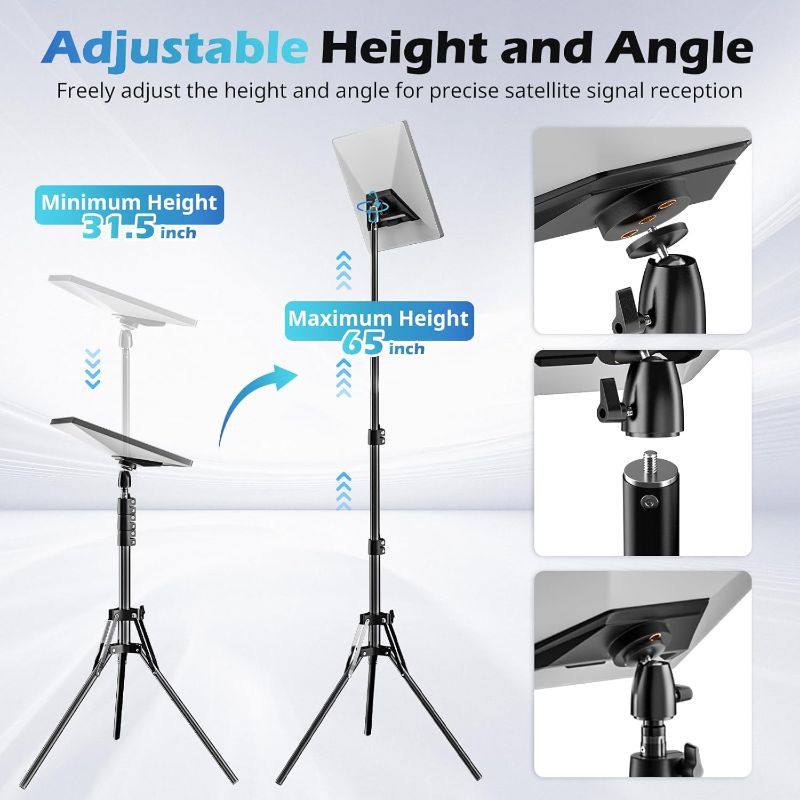 Photo 1 of UBeesize Starlink Mini Tripod Mount Kits, Adjustable Height and Angle Tripod Mounting kit with Pipe Adapter Compatible with Starlink Mini Satellite for Camping and RV Travel