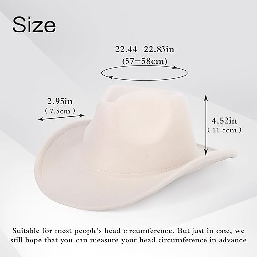 Photo 1 of 2 Pack Western Cowboy Hats for Women and Men Classic Felt Wide Brim Costume Cow Boy Hat Roll Up Brim Cowgirl Hat