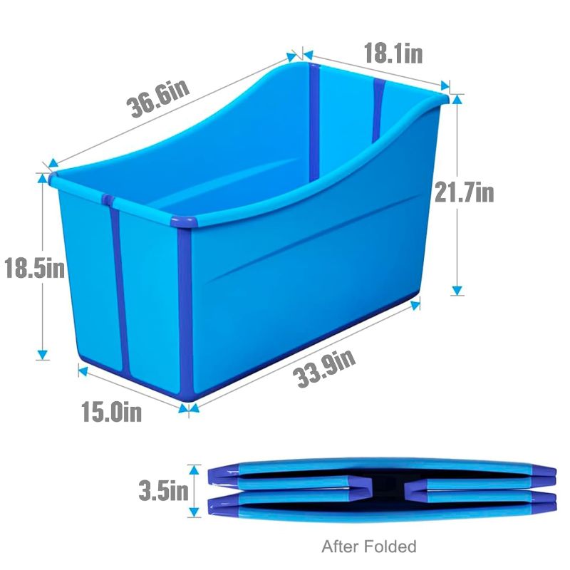 Photo 1 of Large Foldable Bathtub for Toddler Collapsible Baby Bathtub Portable Bath tub Lightweight for Children Twins Petite Adult
