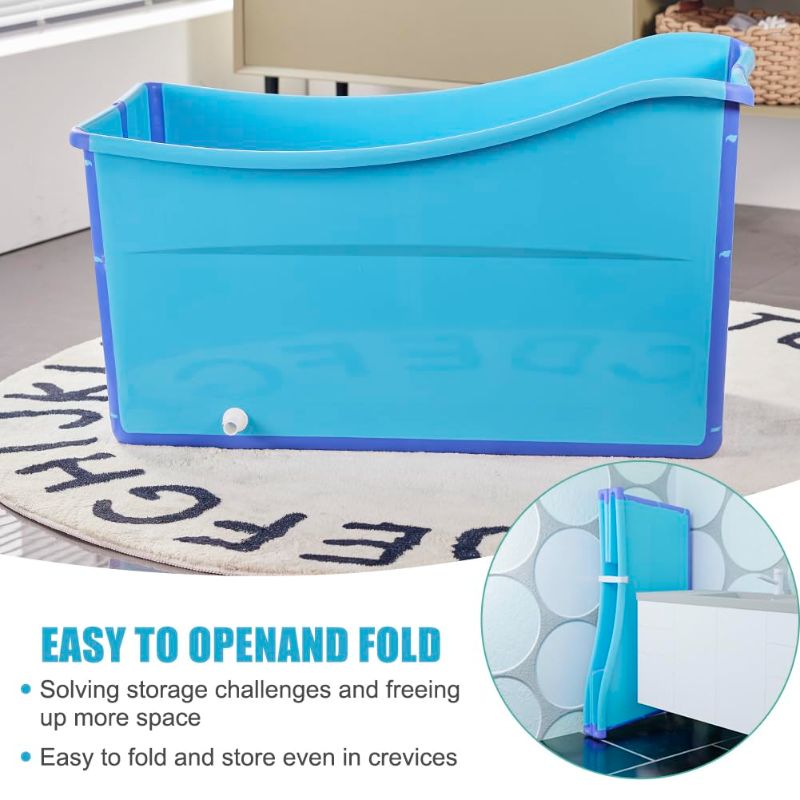 Photo 1 of Large Foldable Bathtub for Toddler Collapsible Baby Bathtub Portable Bath tub Lightweight for Children Twins Petite Adult