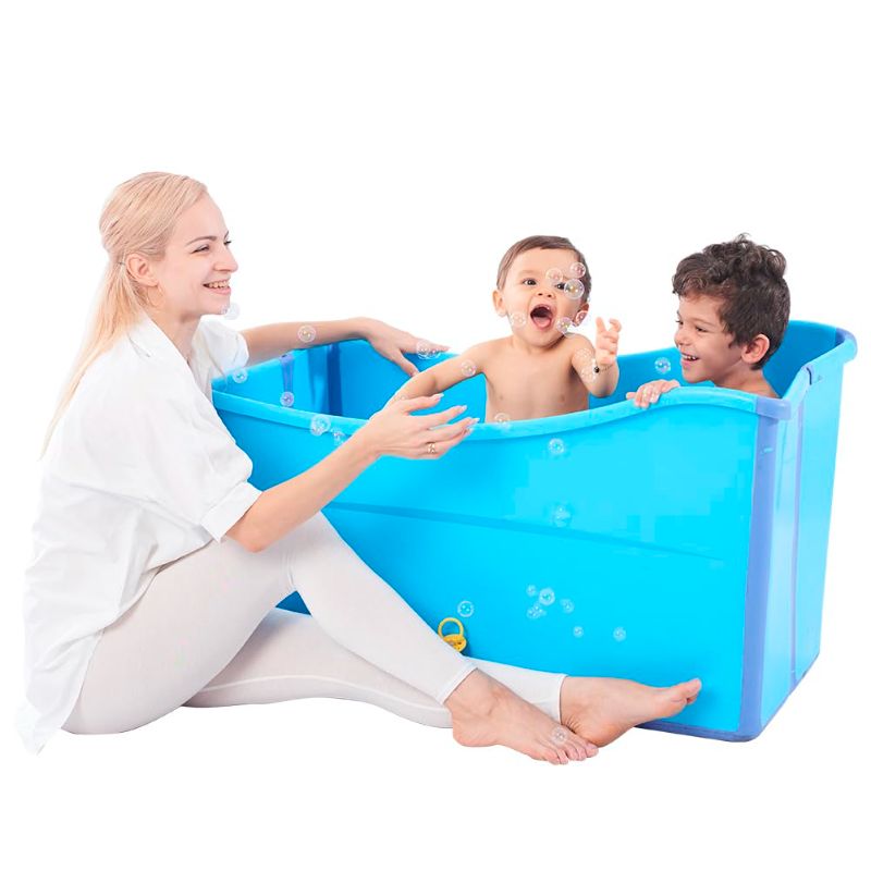 Photo 1 of Large Foldable Bathtub for Toddler Collapsible Baby Bathtub Portable Bath tub Lightweight for Children Twins Petite Adult