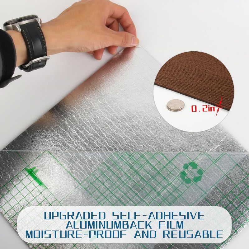 Photo 1 of Carpet Tile 12” X 12” Self Adhesive Carpet Floor Tiles Anti-Slip Reusable Carpet Squares Peel and Stick Carpet Floor Tile Easy Install DIY for Bedroom Living Room(20 Pcs)