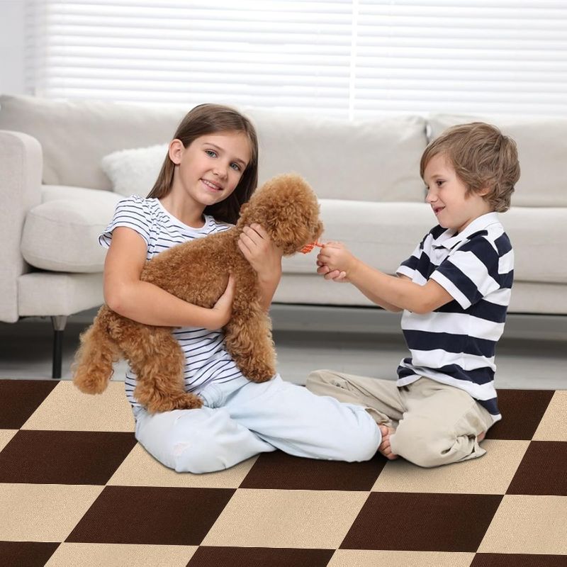 Photo 1 of Carpet Tile 12” X 12” Self Adhesive Carpet Floor Tiles Anti-Slip Reusable Carpet Squares Peel and Stick Carpet Floor Tile Easy Install DIY for Bedroom Living Room(20 Pcs)