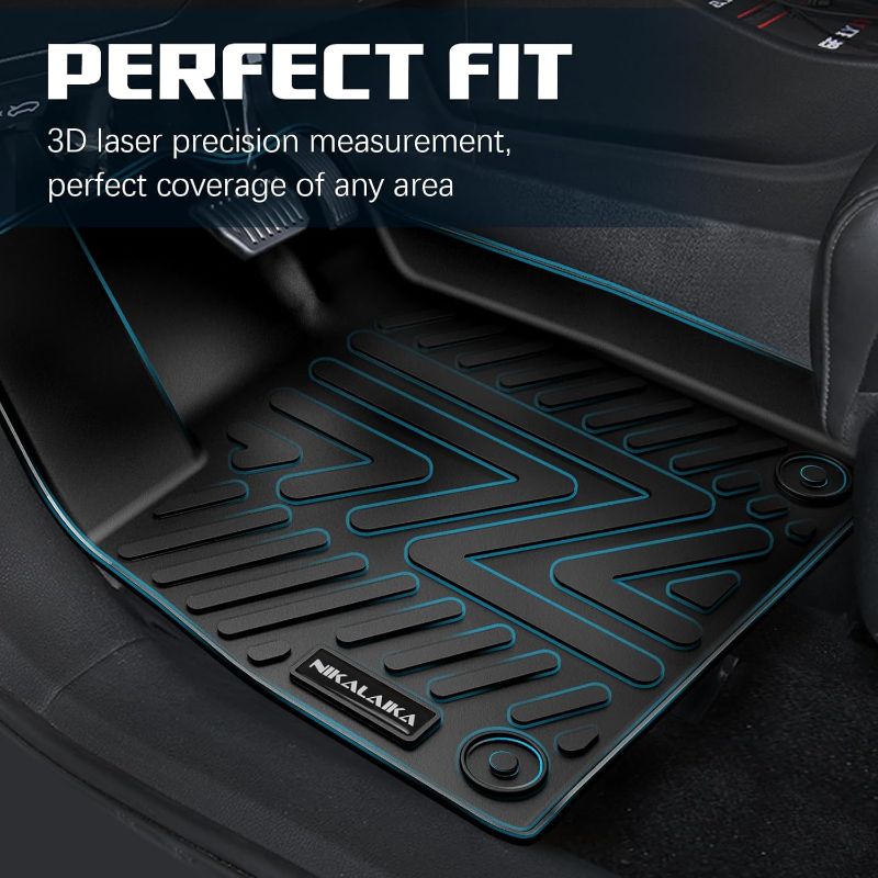 Photo 1 of Floor Mats & Cargo Liner with Backrest Mat for 2018-2024 Ford Expedition 7 Seats with 2nd Bucket Seats (Only Fit MAX Or L) All Weather Protection TPE Rubber Floor Liners Accessories, Black
