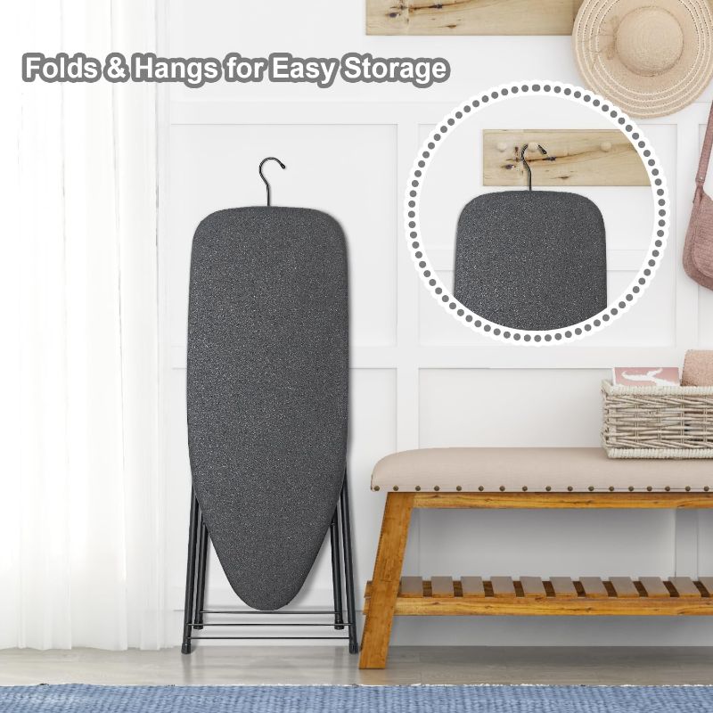 Photo 1 of Duwee 13"×35" Ironing Board Small with Heat Resistant Cover,Folding Compact Ironing Board,Light Weight,Easy to Storage,Black