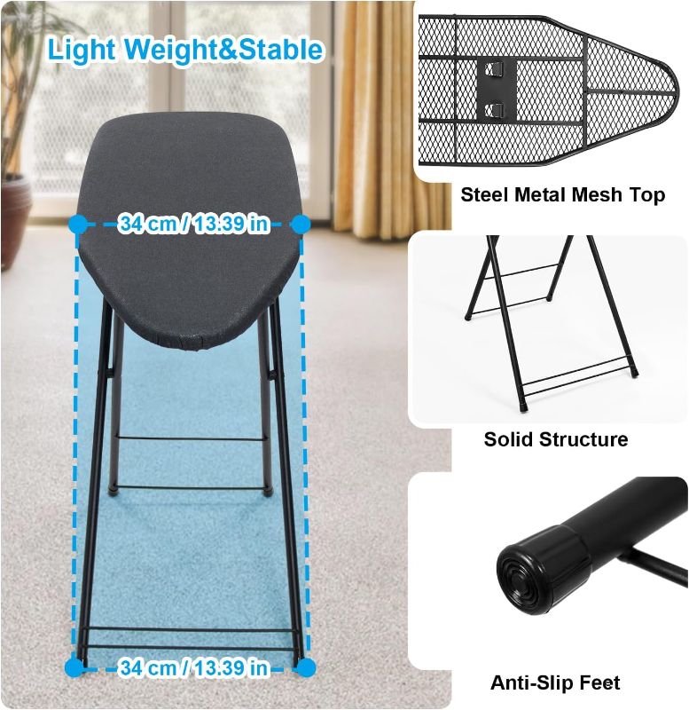 Photo 1 of Duwee 13"×35" Ironing Board Small with Heat Resistant Cover,Folding Compact Ironing Board,Light Weight,Easy to Storage,Black