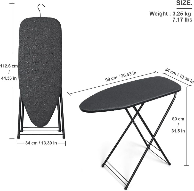 Photo 1 of Duwee 13"×35" Ironing Board Small with Heat Resistant Cover,Folding Compact Ironing Board,Light Weight,Easy to Storage,Black