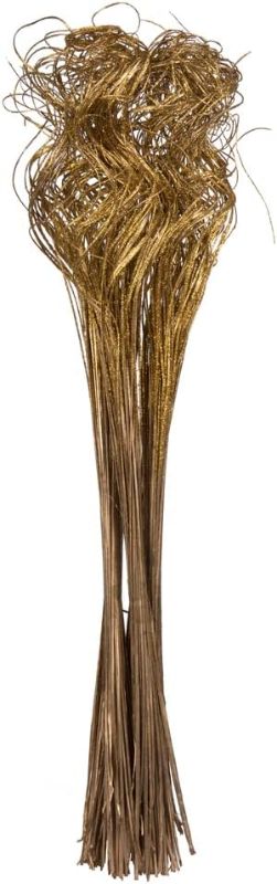 Photo 1 of Vickerman Natural Botanicals 24"-28" Curly Ting Ting, Gold with Gold Glitter.