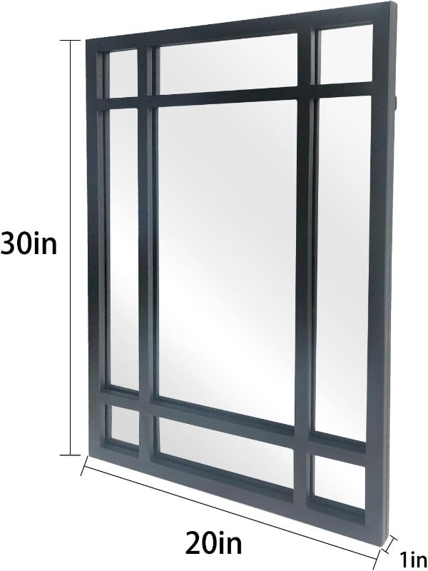 Photo 1 of Black Rectangle Mirror, Farmhouse Decorative Wall Mirror for Entryway, Living Room, Bedroom, Hallway, Fireplace, Accent Wall Decor (Black1, 29.5" x 20")