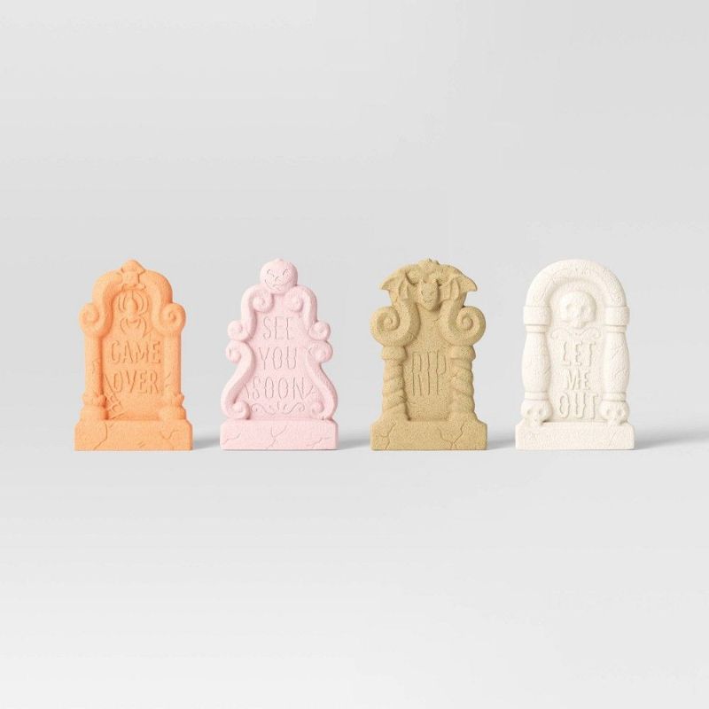 Photo 1 of 4pk 17.6" Foam Tombstones Neutrals Halloween Decorative Prop - Hyde & EEK! Boutique™
