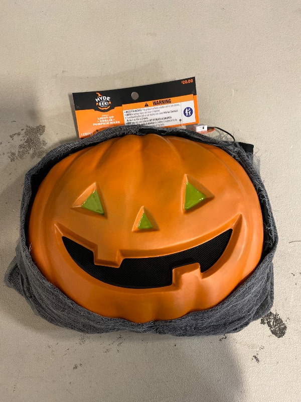 Photo 1 of Adult one size fits most light up goblin pumpkin mask . 