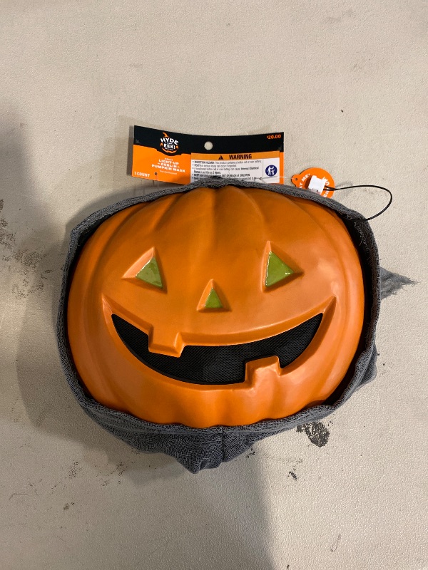 Photo 1 of Adult one size fits most light up goblin pumpkin mask . 